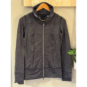 Lululemon Women's Gray Herringbone Full Zip Jacket Size 6 Casual